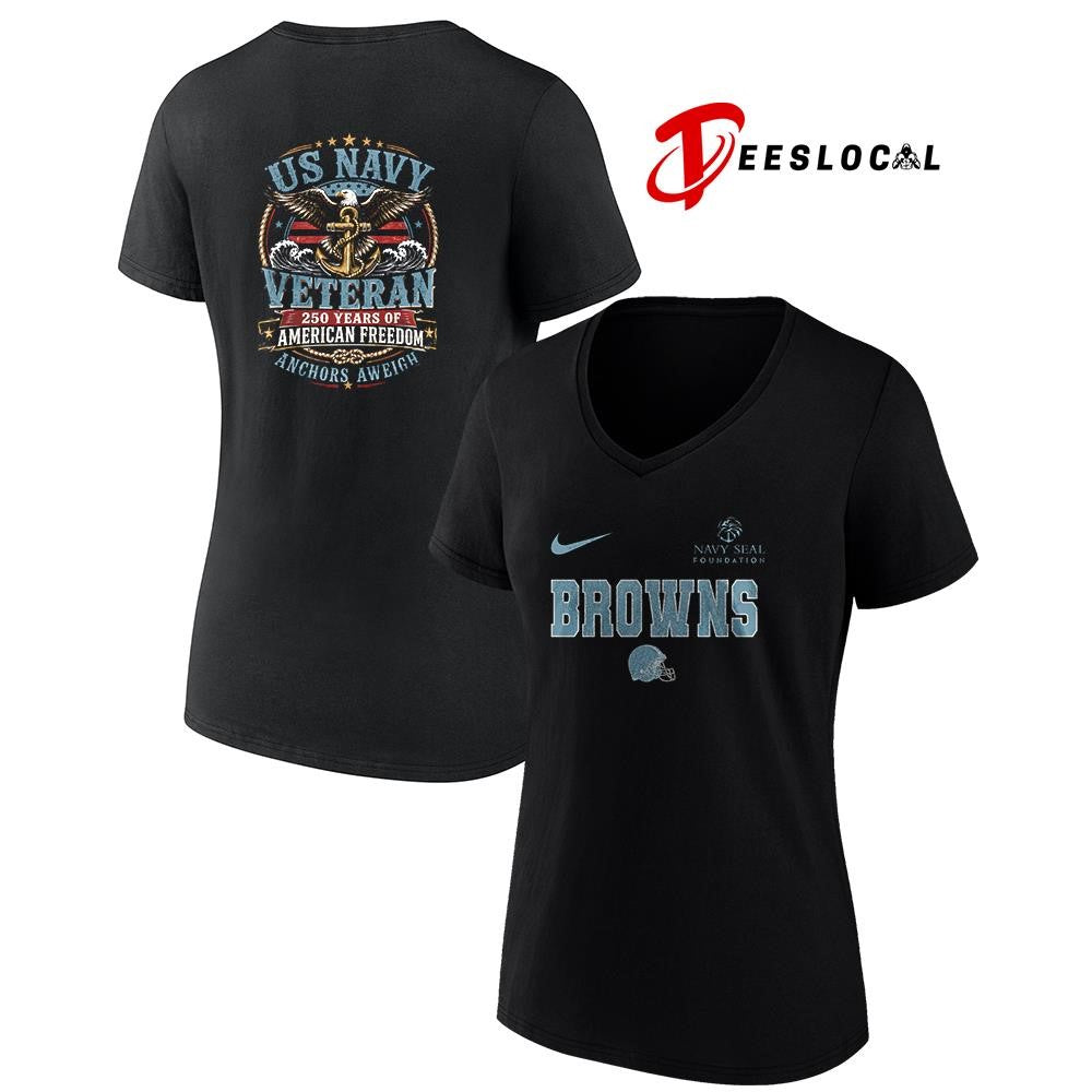Cleveland Browns US Navy seal foundation 250 years of American freedom anchors aweigh shirt