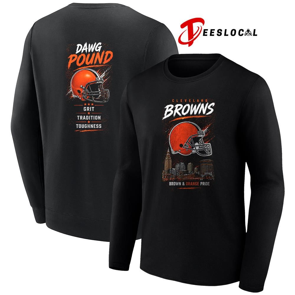 Cleveland Browns pride grit tradition toughness skyline helmet shirt