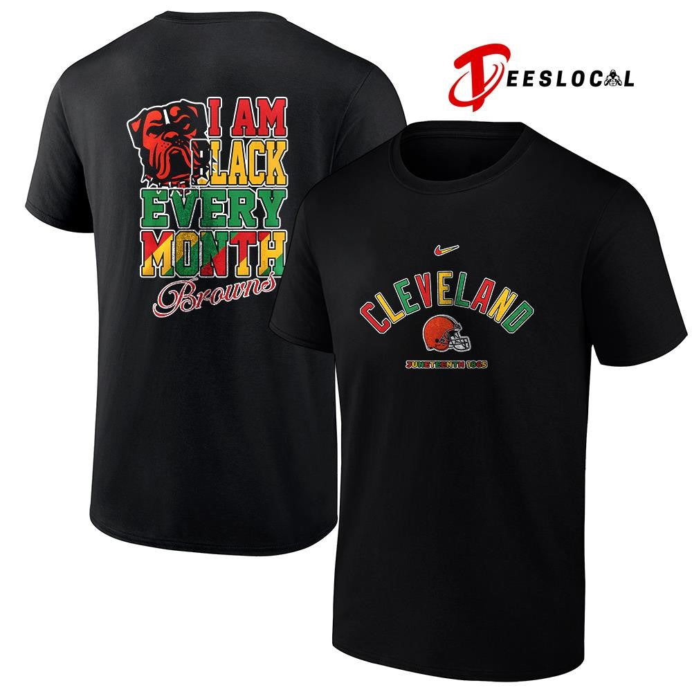Cleveland Browns x Juneteeth 1865 I am black every month shirt