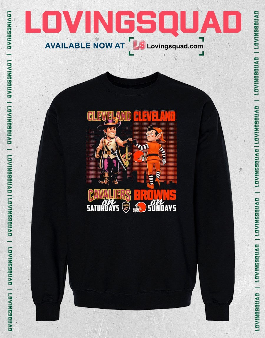 Cleveland Cavaliers On Saturdays And Cleveland Browns On Sundays Mascots Graphic Shirt