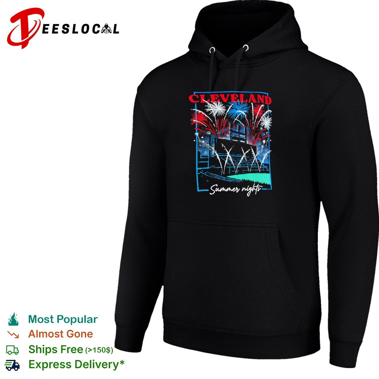 Cleveland summer nights fireworks baseball city love shirt
