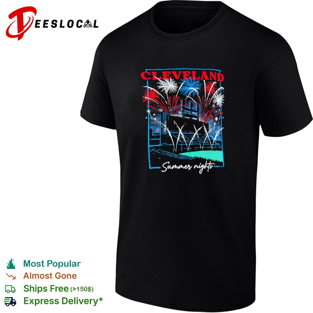 Cleveland summer nights fireworks baseball city love shirt