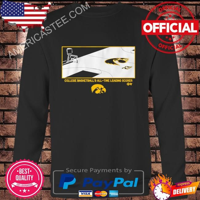 College baseball’s all-time leading scorer Caitlin clark iowa basketball court logo shirt