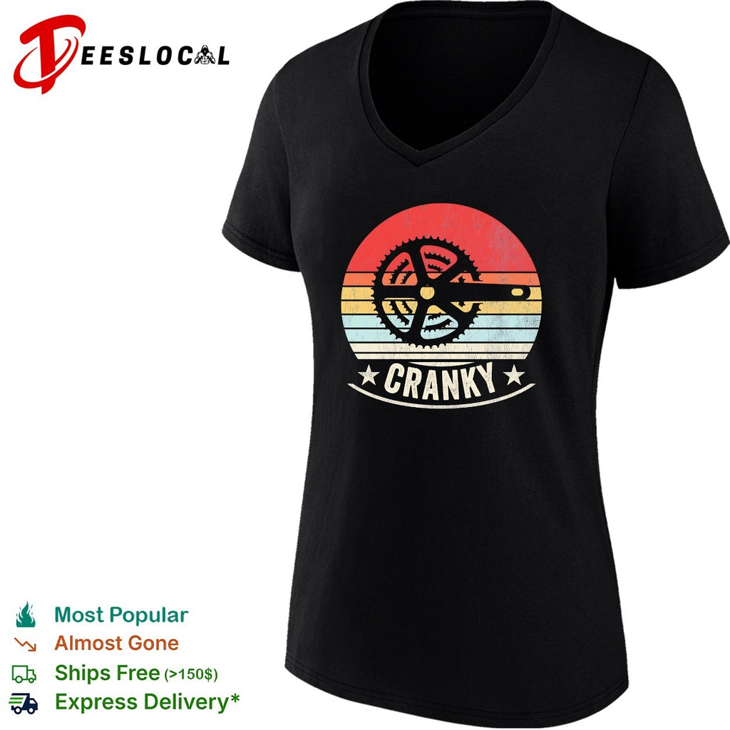 Cranky bike crank retro sunset shirt
