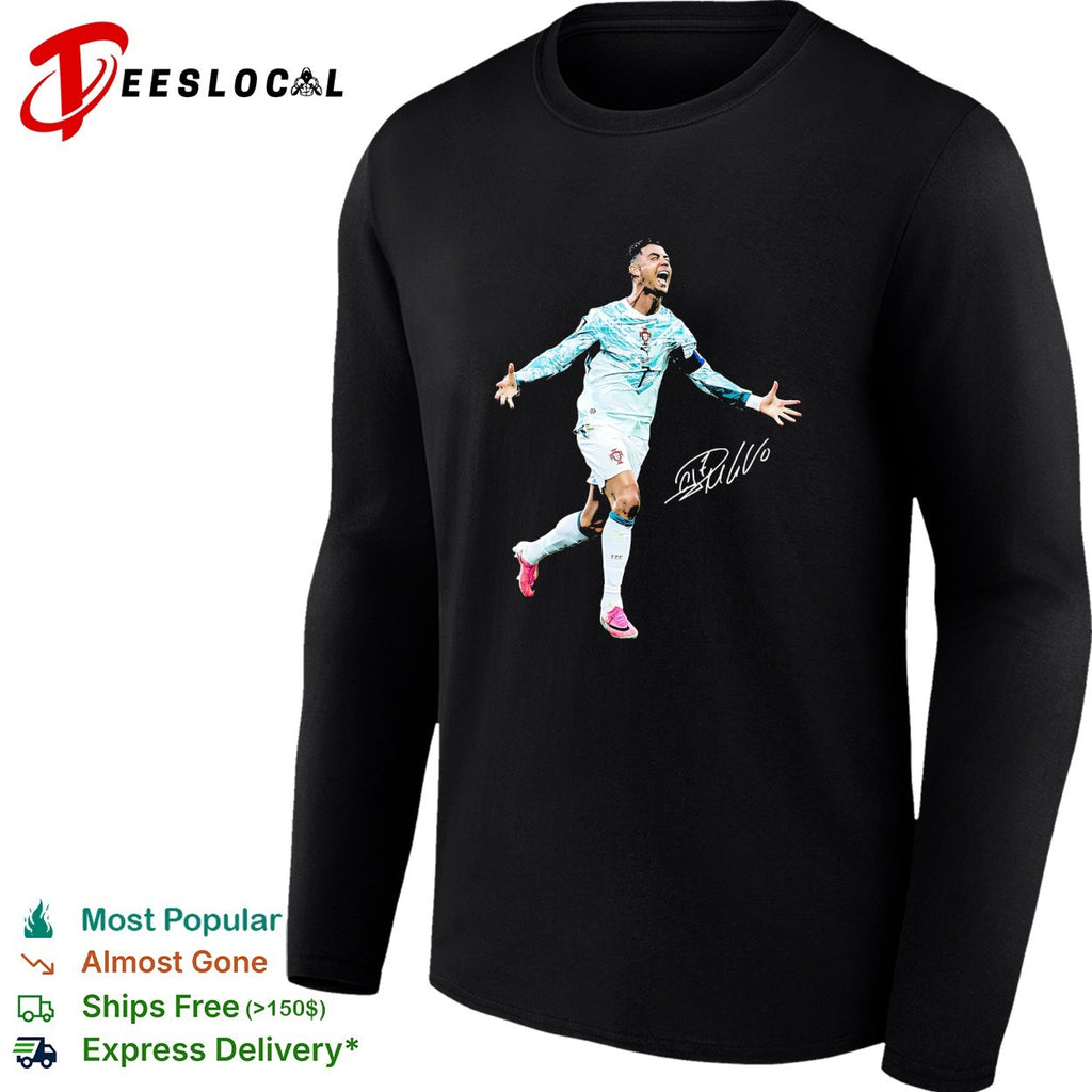 Cristiano Ronaldo Portugal soccer player celebrating shirt