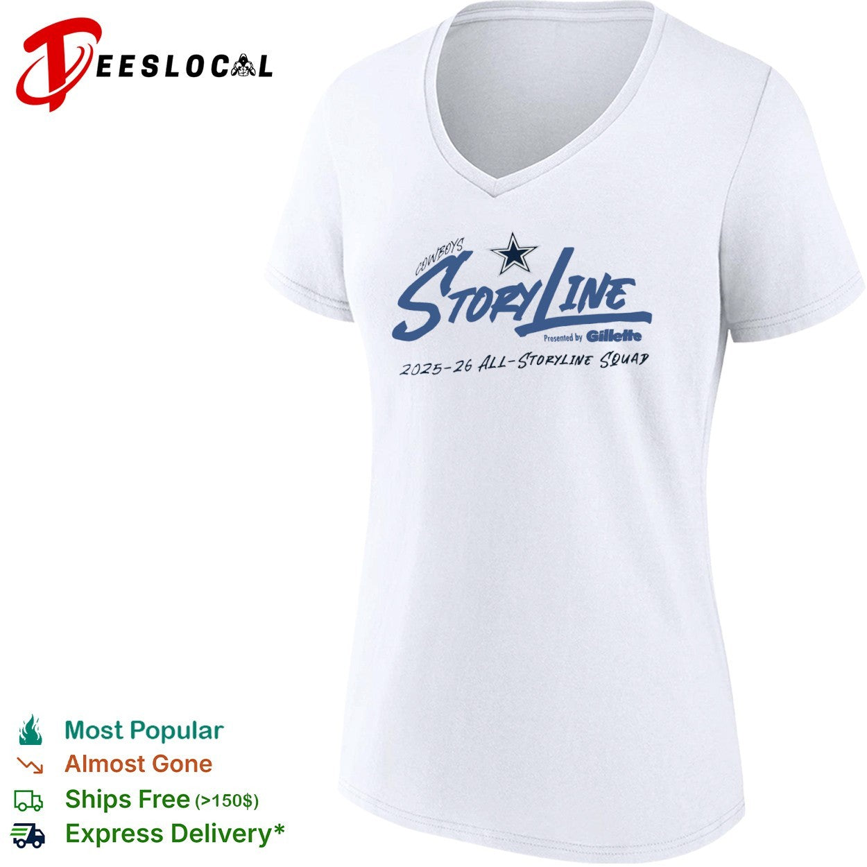 Dallas Cowboys Storyline Presented by Gillette 2025 2026 All Storyline Squad football shirt