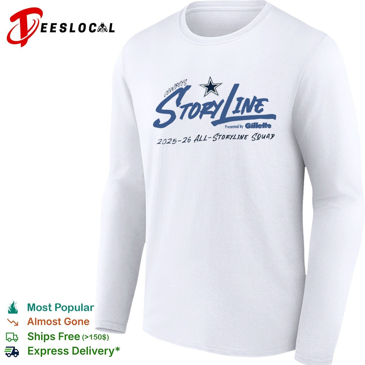 Dallas Cowboys Storyline Presented by Gillette 2025 2026 All Storyline Squad football shirt