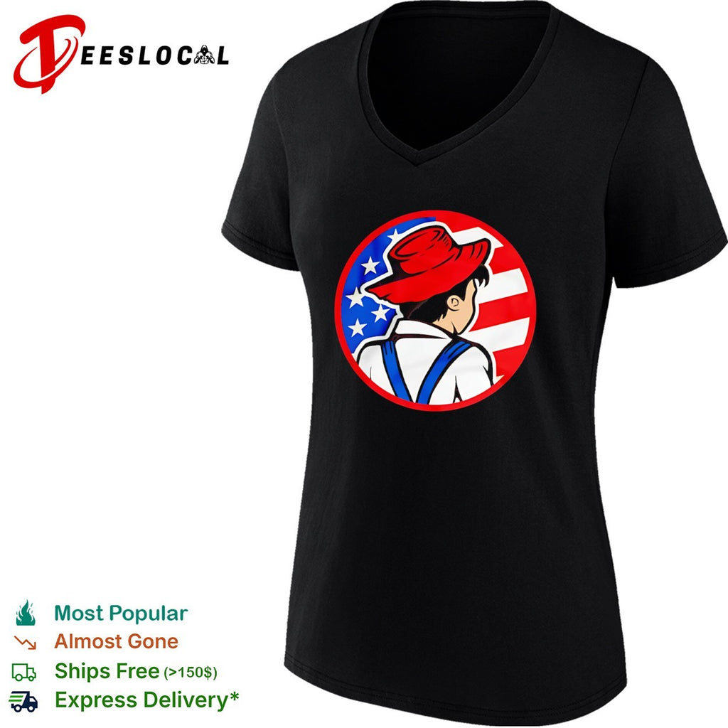 Dan Os American flag farmer boy shirt