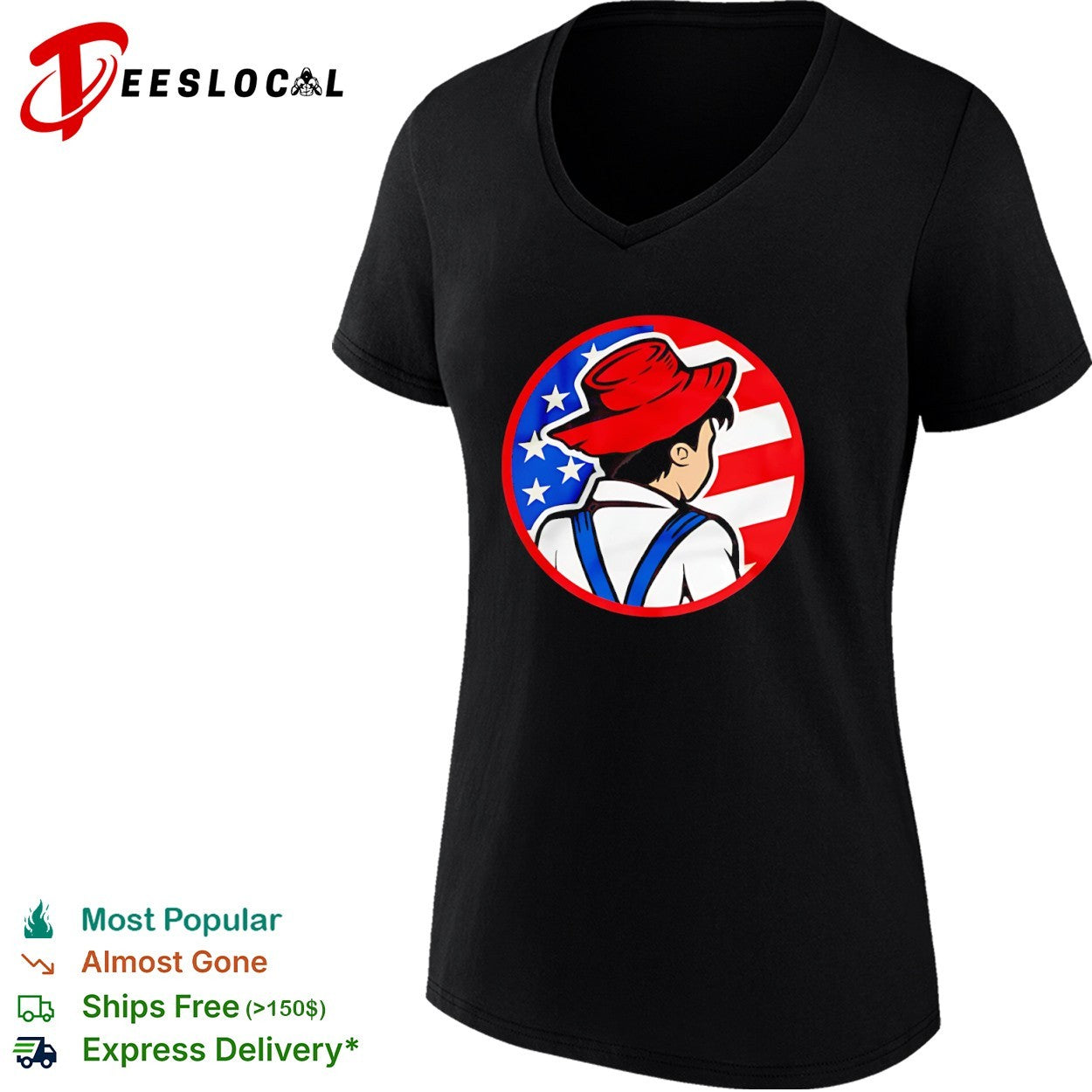 Dan Os American flag farmer boy shirt