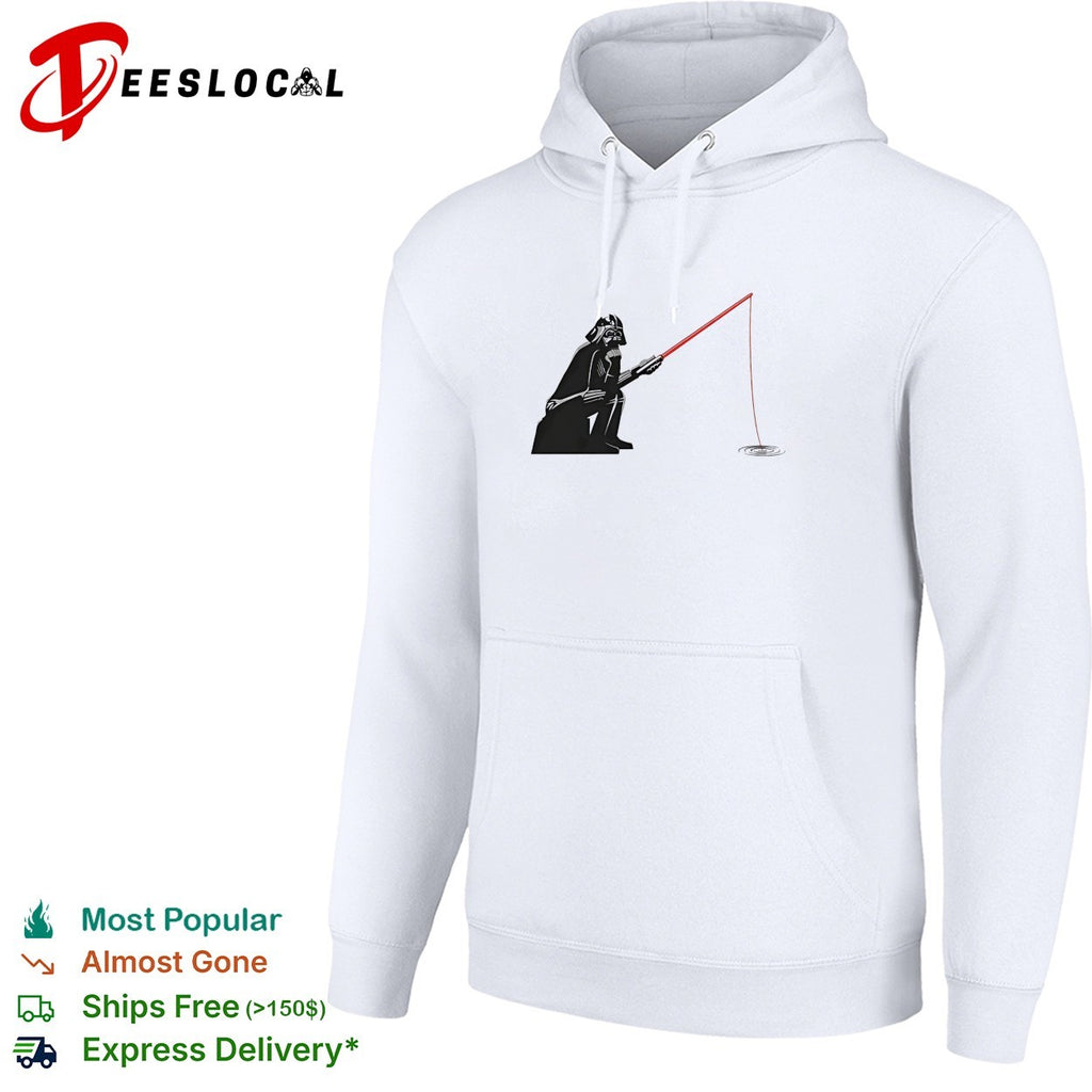 Darth Vader fishing with lightsaber rod sitting shirt