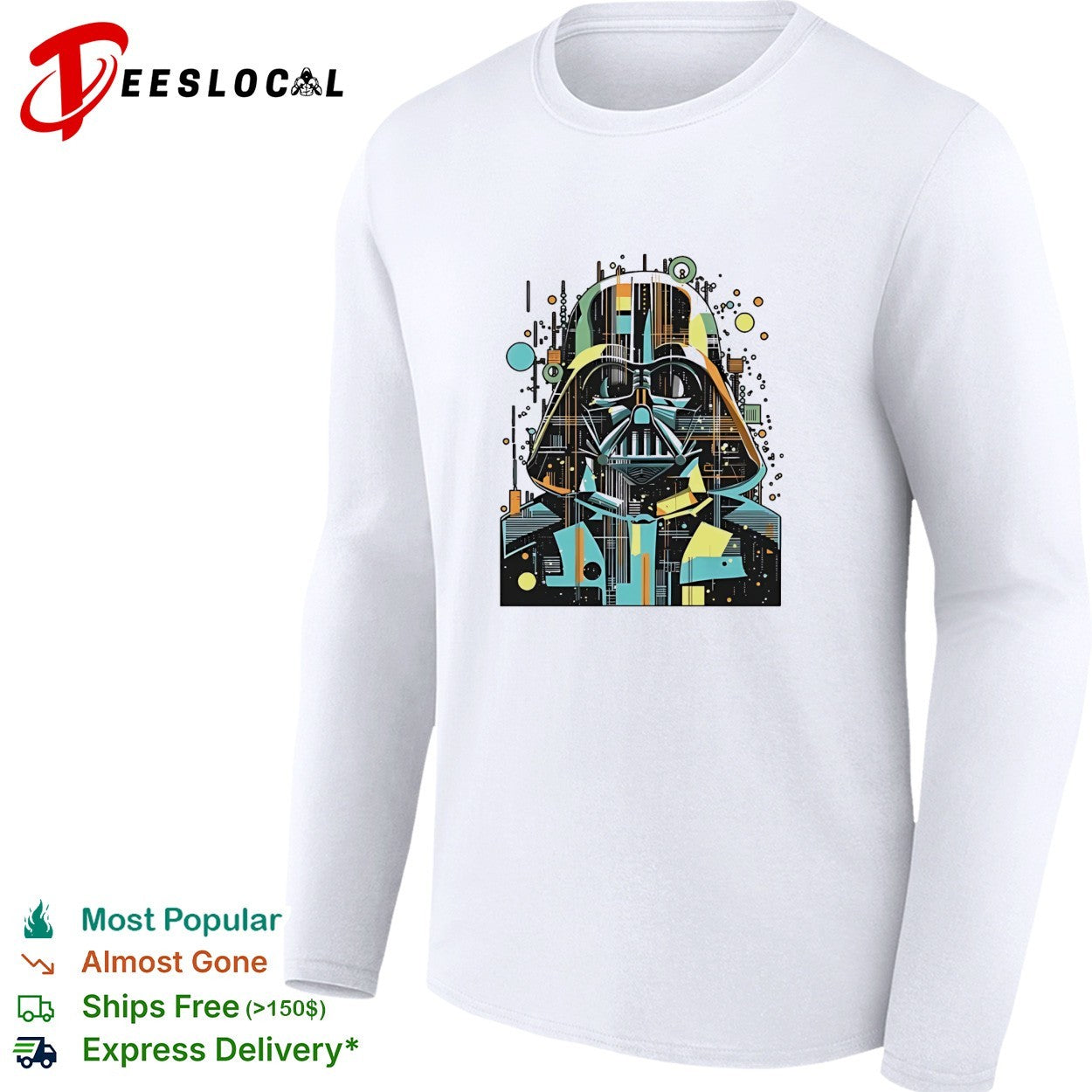 Darth Vader geometric abstract circuit art shirt