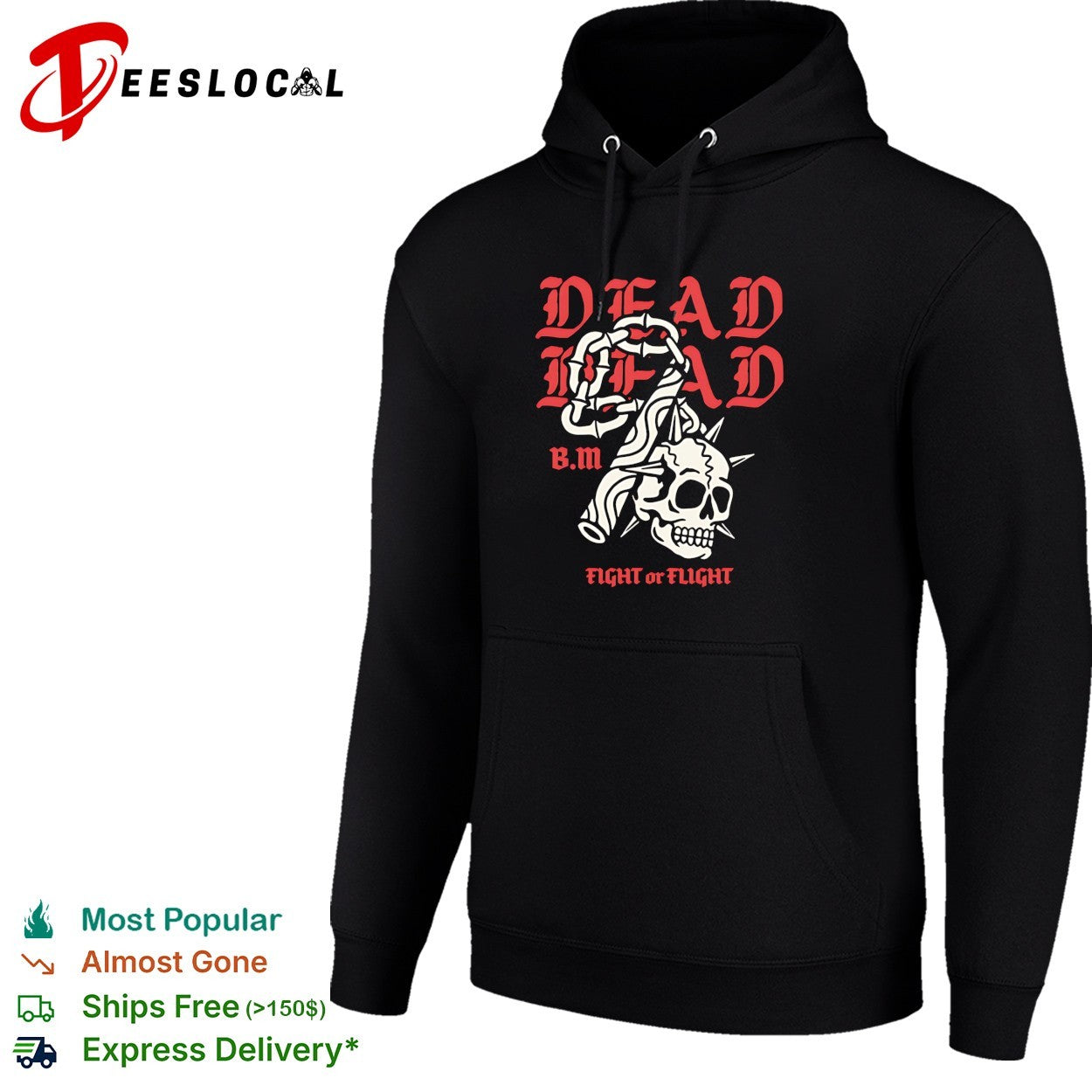 Dead Head BM fight or flight skull gothic darkness shirt