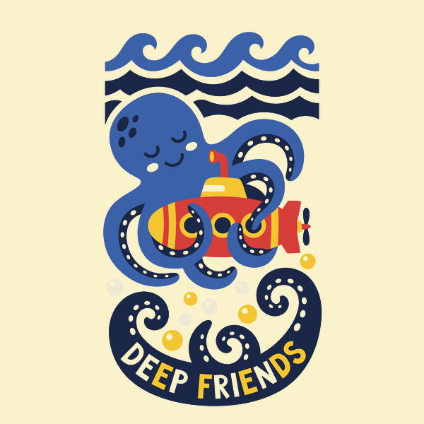 Deep Friends Cute Octopus