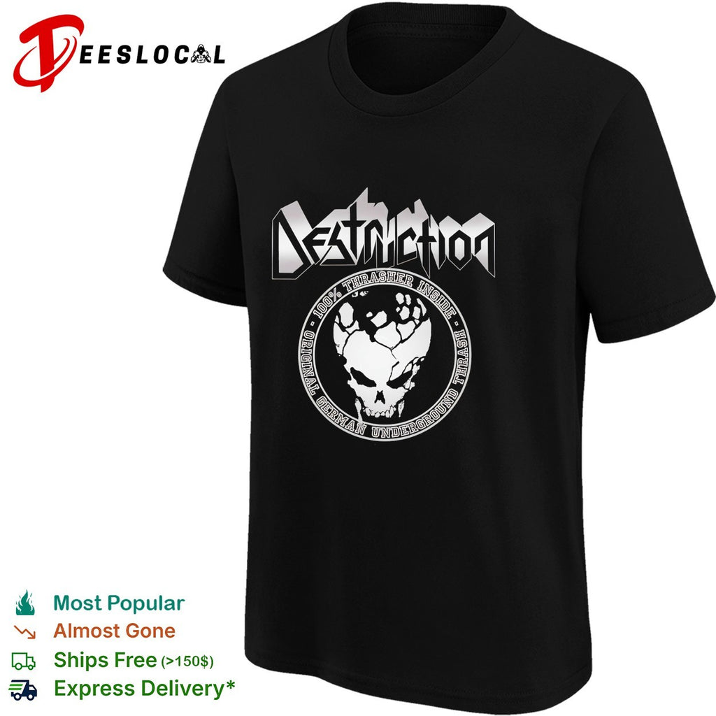 Destruction 100 thrasher inside original German underground thrash skull shirt