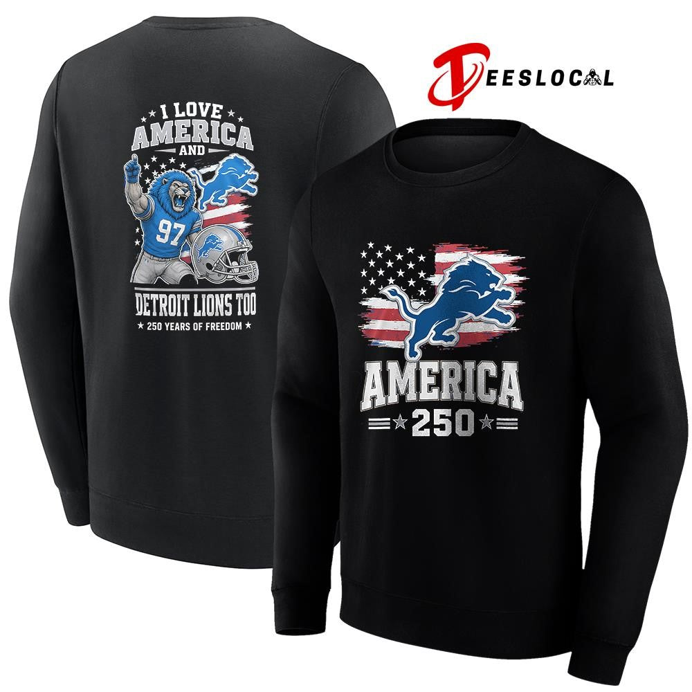 Detroit Lions 250 years of freedom mascot shirt