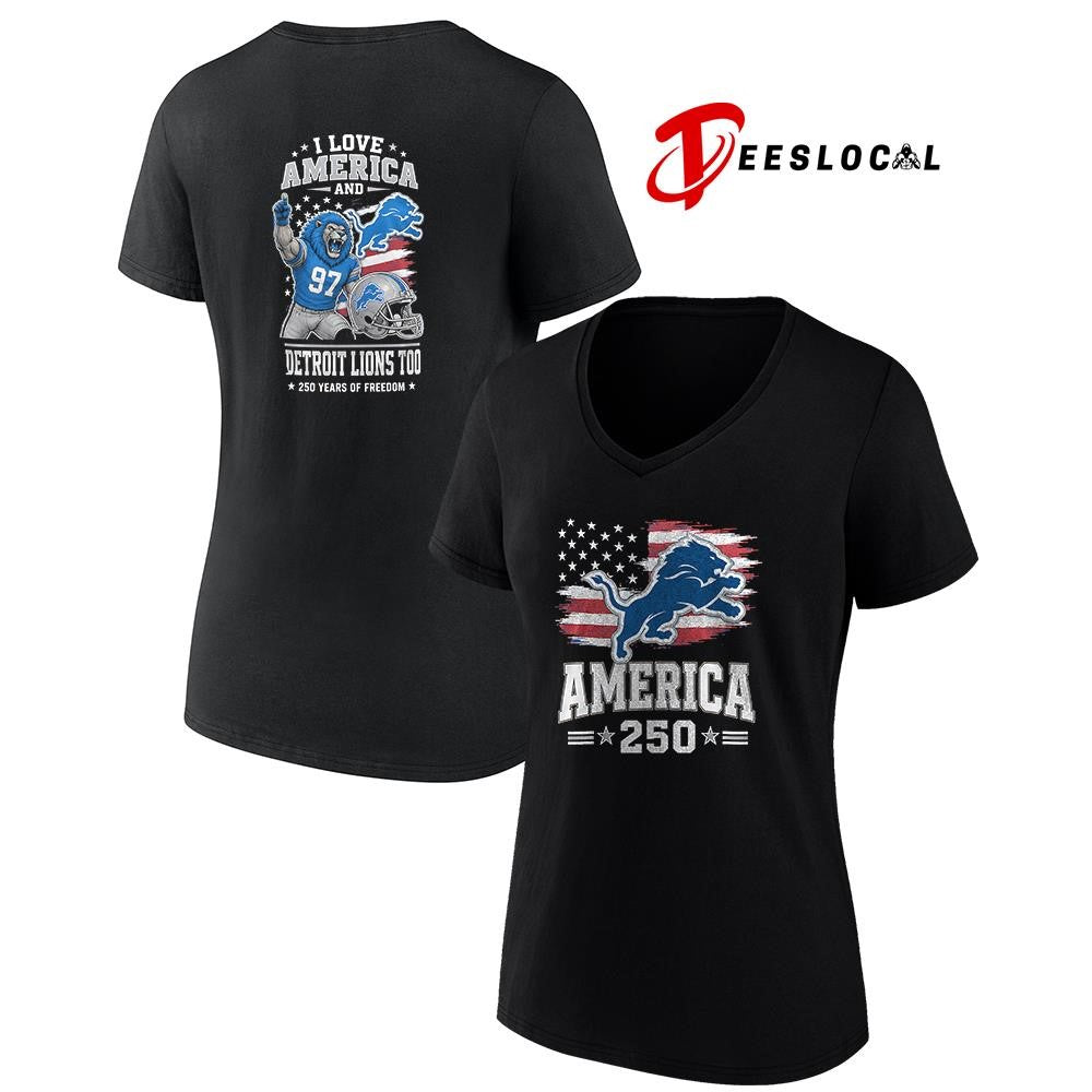 Detroit Lions 250 years of freedom mascot shirt