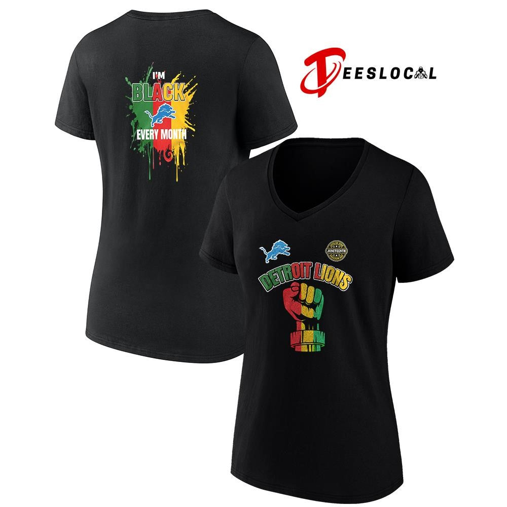 Detroit Lions x Juneteeth freedom I’m black every month icon shirt
