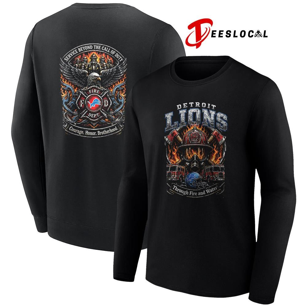Detroit Lions x through fire and water service beyond the call of duty shirt
