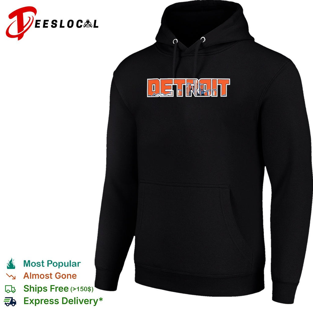 Detroit Skyline Text Design and City Landmark Cityscape Shirt