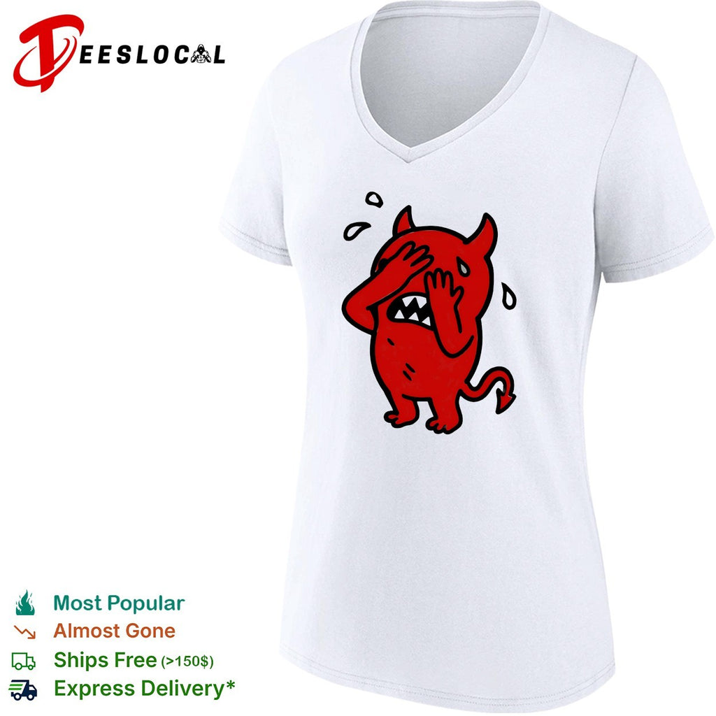Devil cartoon facepalm panicking sweating shirt