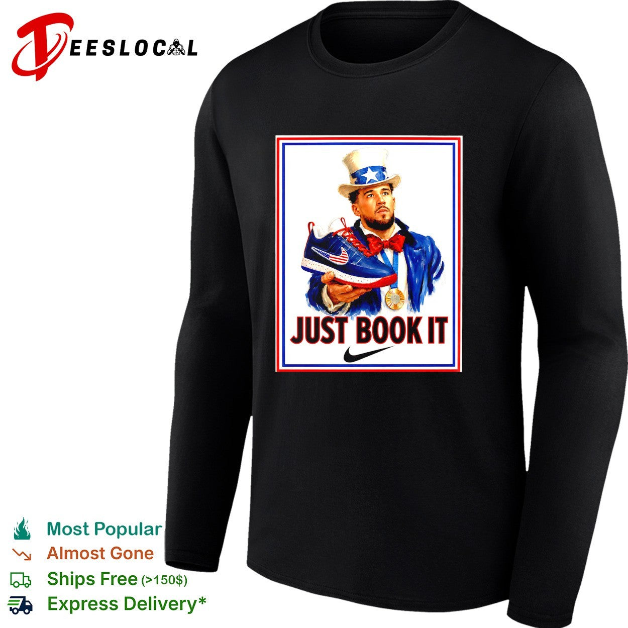 Devin Booker Uncle Sam just book it gold medal shirt