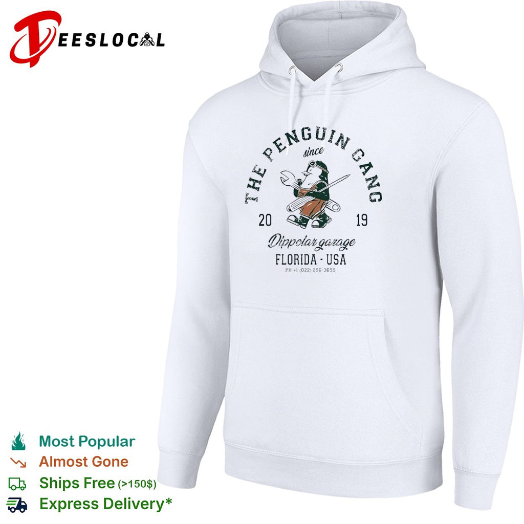 Dippolar Garage Florida USA the penguin gang since 2019 mechanic shirt