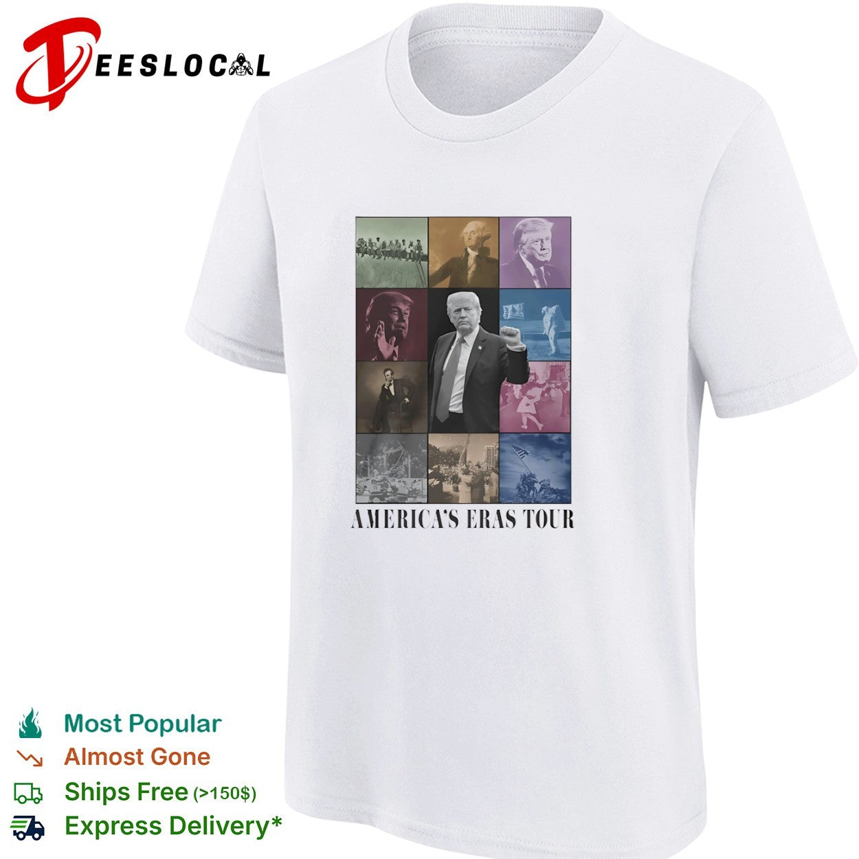 Donald Trump George Washington Abraham Lincoln Americas Eras Tour shirt