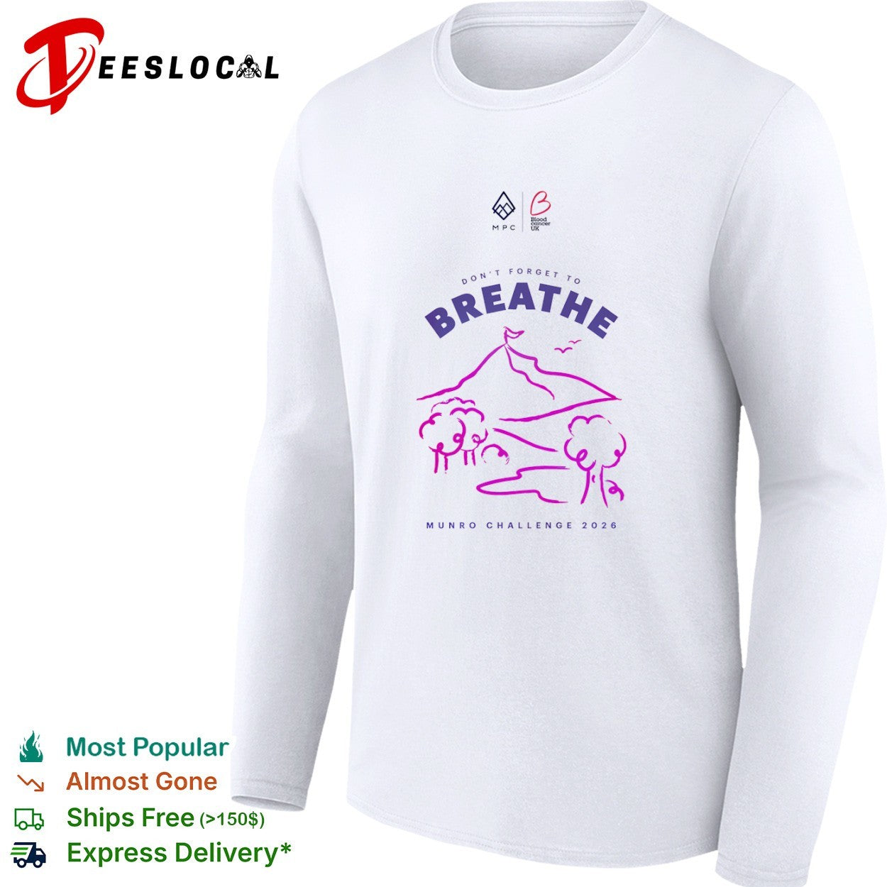 Don’t Forget to Breathe Blood Cancer UK Munro Challenge 2026 shirt