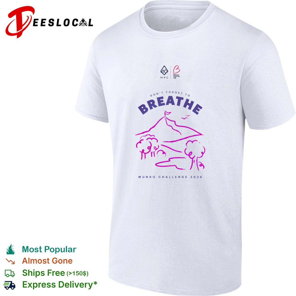 Don’t Forget to Breathe Blood Cancer UK Munro Challenge 2026 shirt