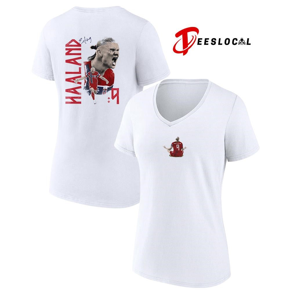 Erling Haaland Norge World Cup graphic pose shirt