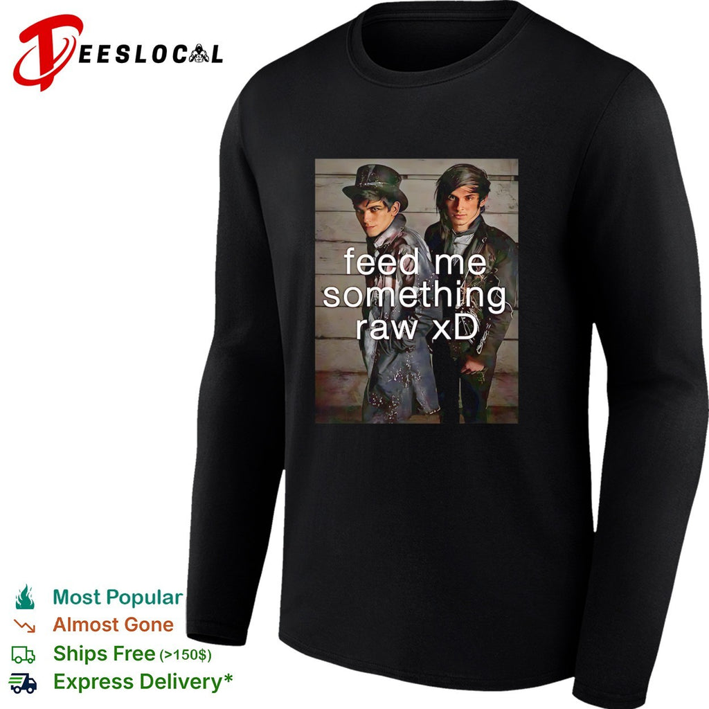 Feed me something raw xD goth vampire duo portrait shirt