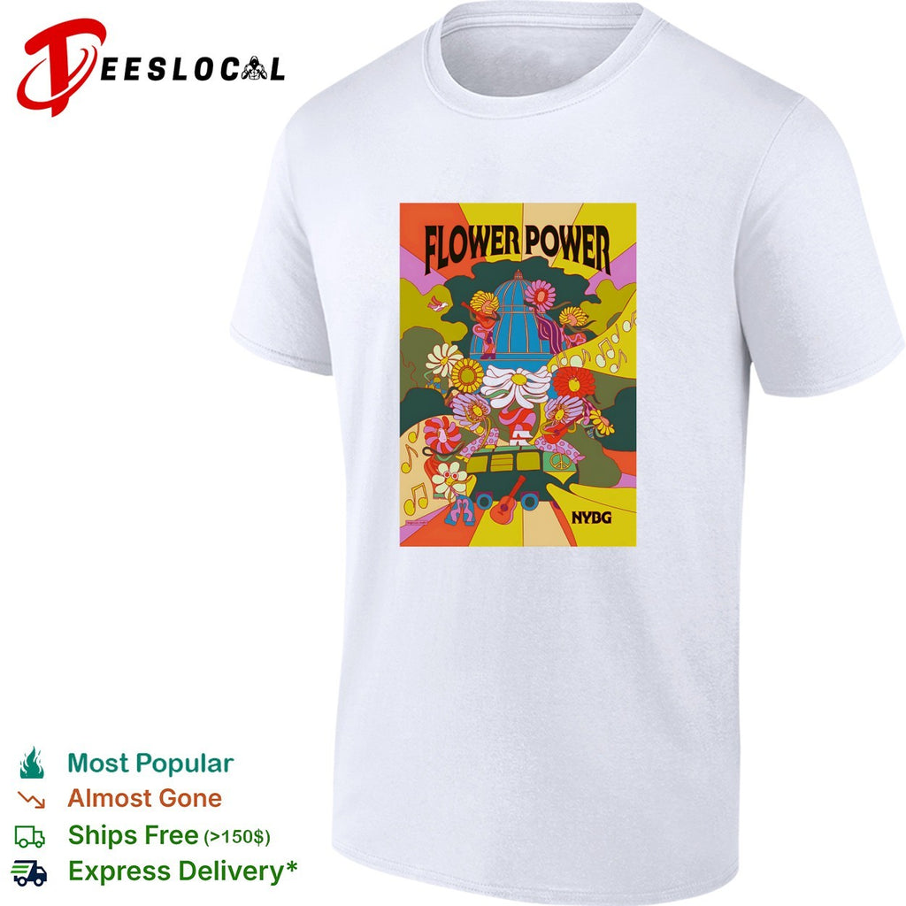 Flower power New York Botanical Garden psychedelic hippie shirt