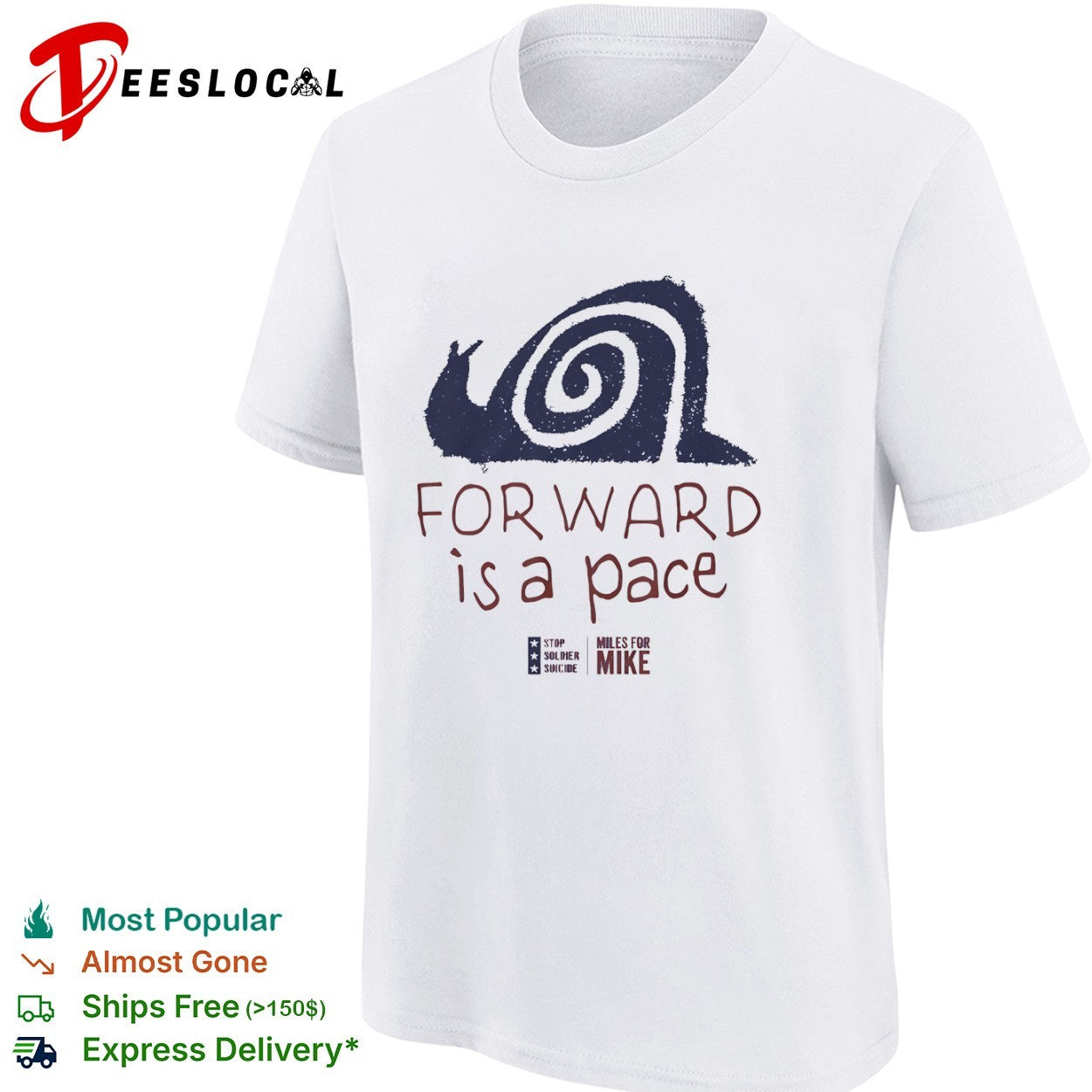 Forward is a pace Miles for Mike Stop Soldier Suicide snail motivational shirt