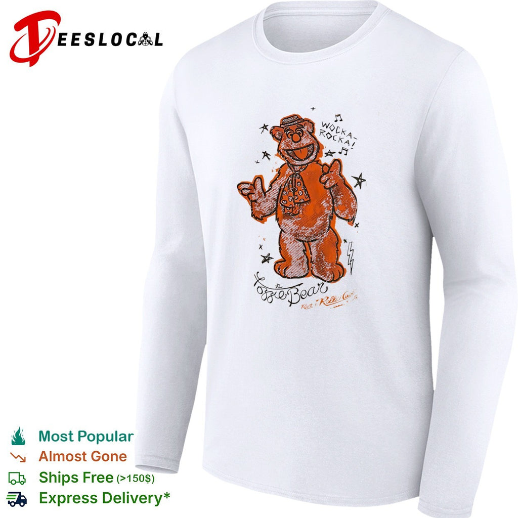 Fozzie Bear wocka rocka rock n roller coaster muppet tie shirt