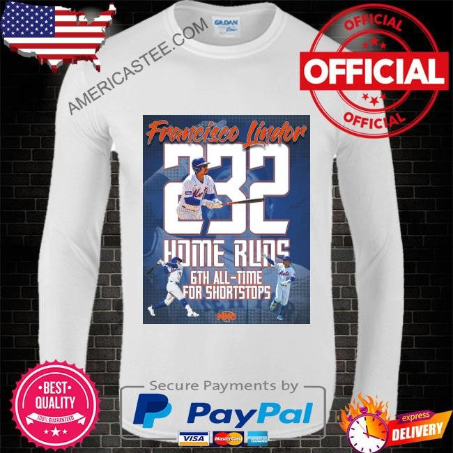 Francisco lindor is sixth all-time for home runs by a shortstop shirt