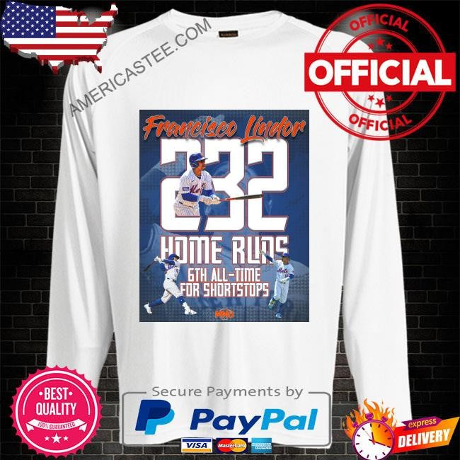 Francisco lindor is sixth all-time for home runs by a shortstop shirt