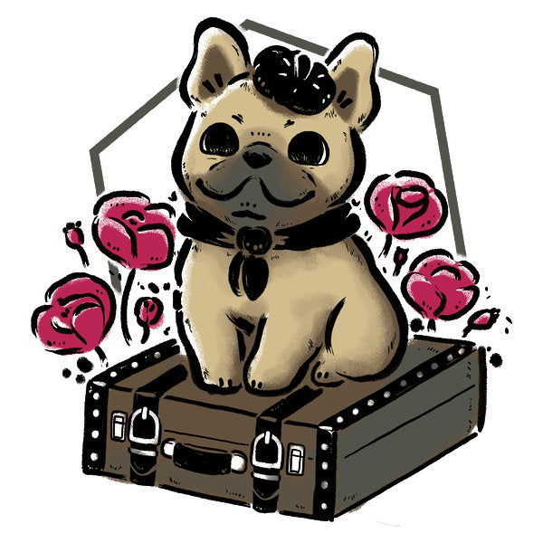 French Bulldog On Vintage Travel Su