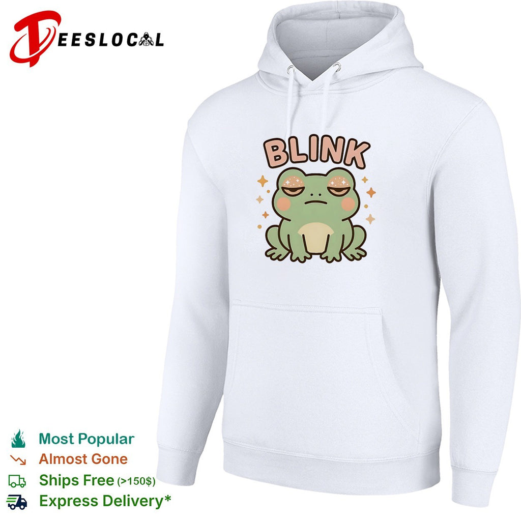 Frog sitting blinking kawaii sparkle blink shirt