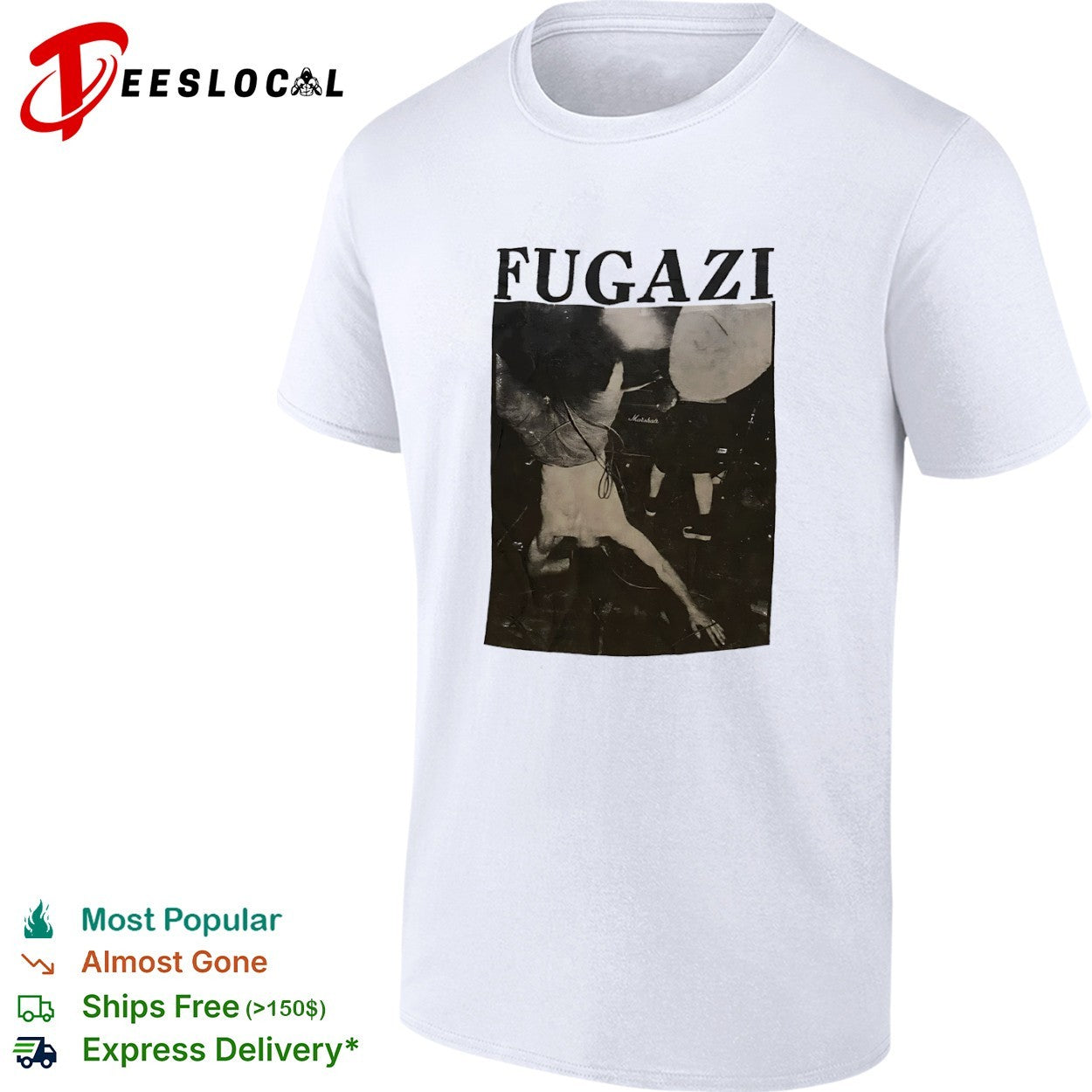 Fugazi Live Concert Photography Marshall Amplifier shirt