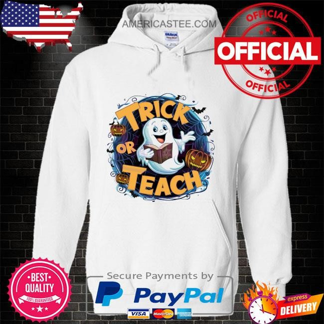 Funny ghost trick or teach bookish shirt