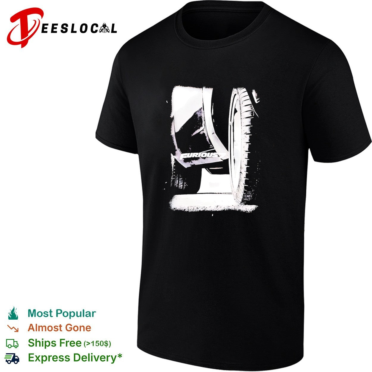 Furious 7 Universal City Studios Film Franchise Automotive Wheel shirt