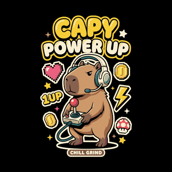Gamer Capybara Retro 8 Bit Pixel