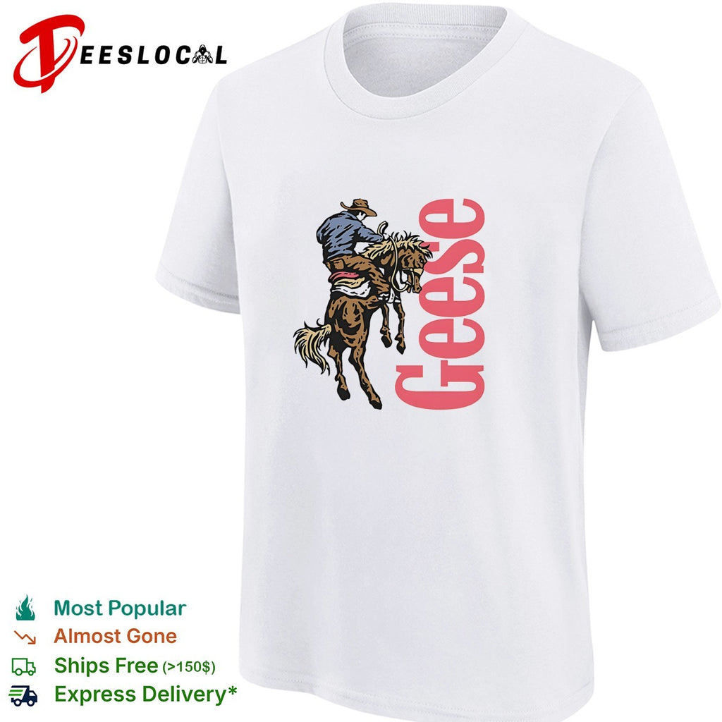Geese cowboy riding horse shirt