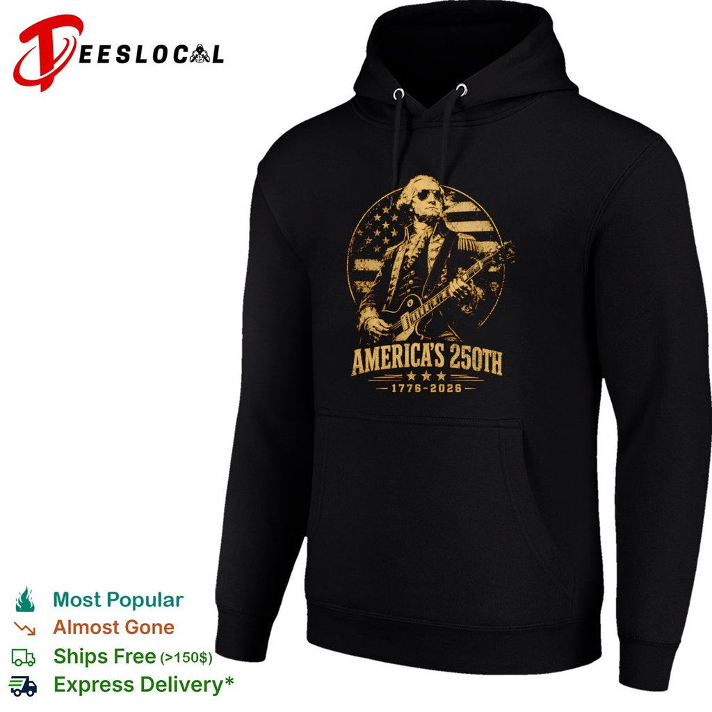 George Washington America’s 250th 1776 2026 rock and roll guitar shirt