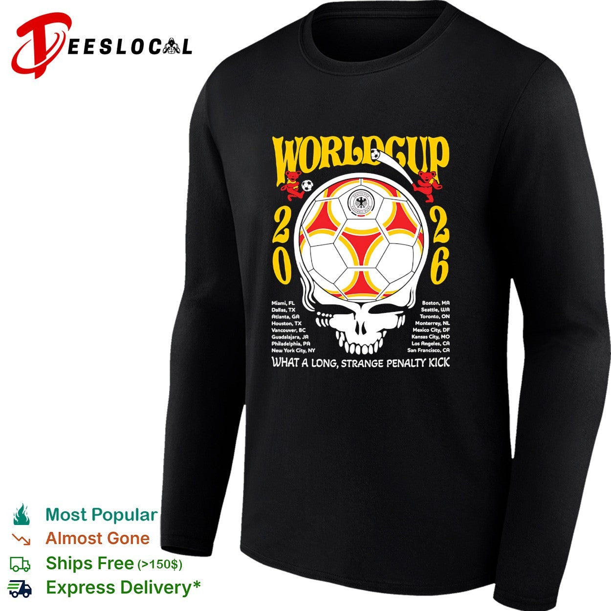 Germany World Cup 2026 Grateful Dead steal your face what a long strange penalty kick shirt