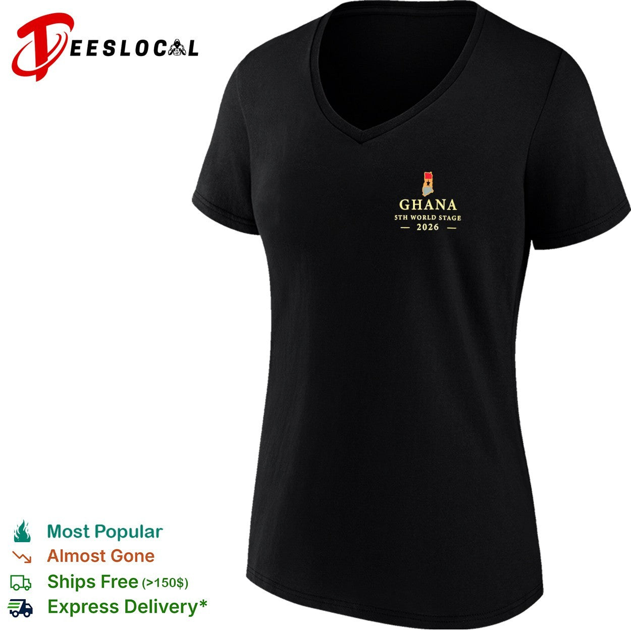 Ghana 5th World Stage 2026 map shirt