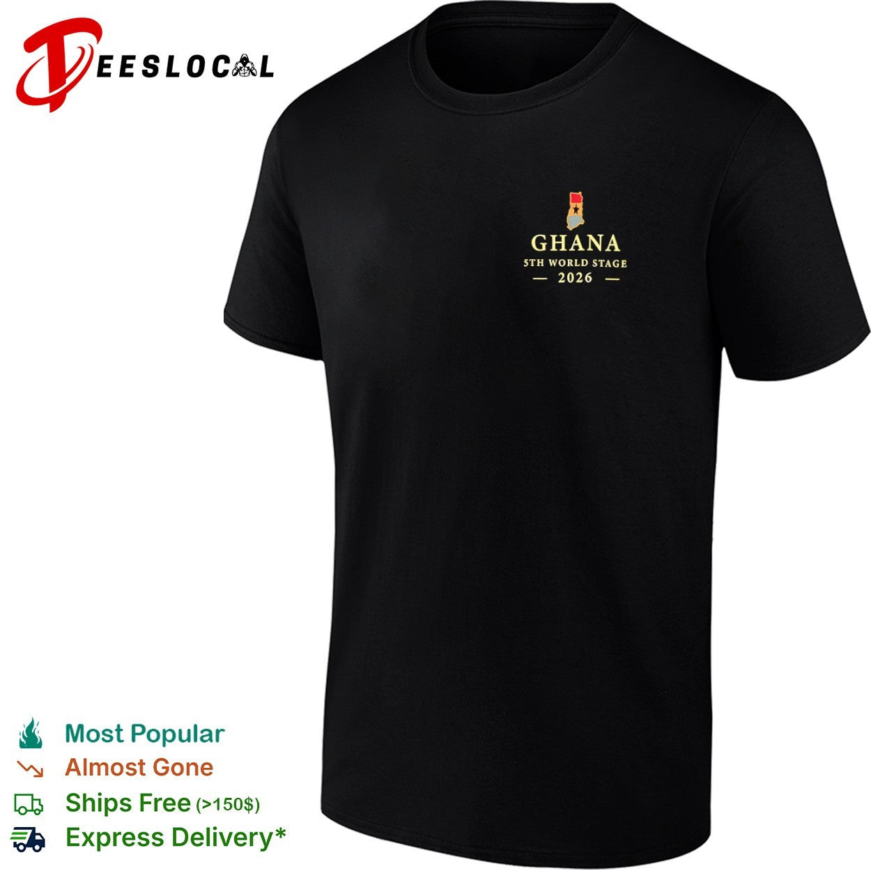 Ghana 5th World Stage 2026 map shirt