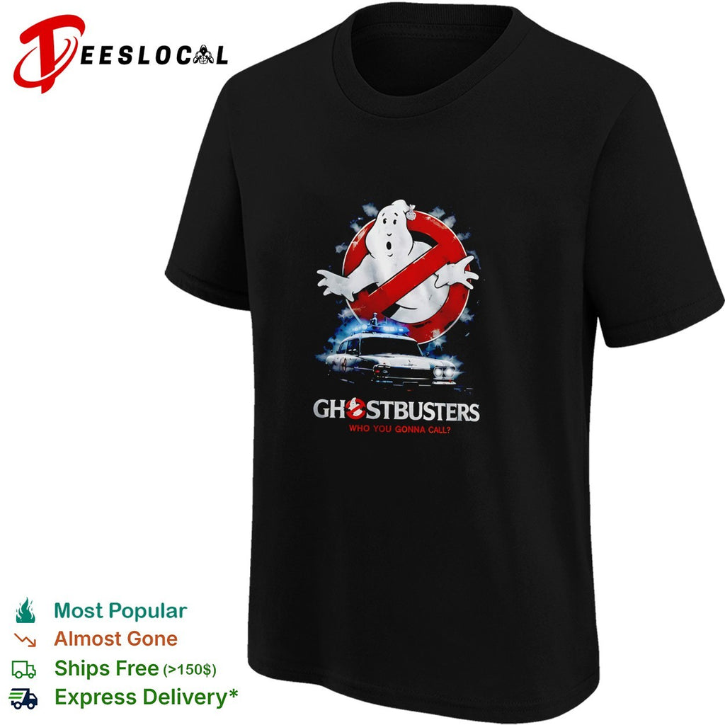 Ghostbusters who you gonna call classic logo Ecto 1 shirt