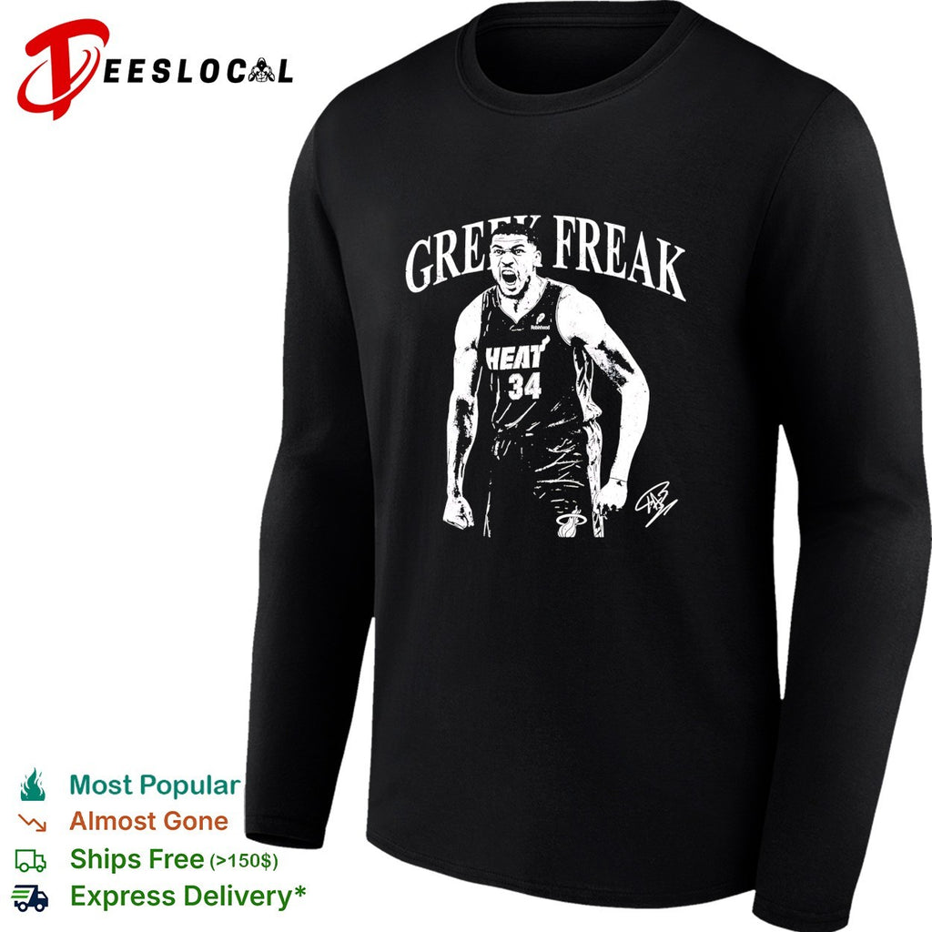 Giannis Antetokounmpo Greek Freak Miami Heat basketball signature shirt