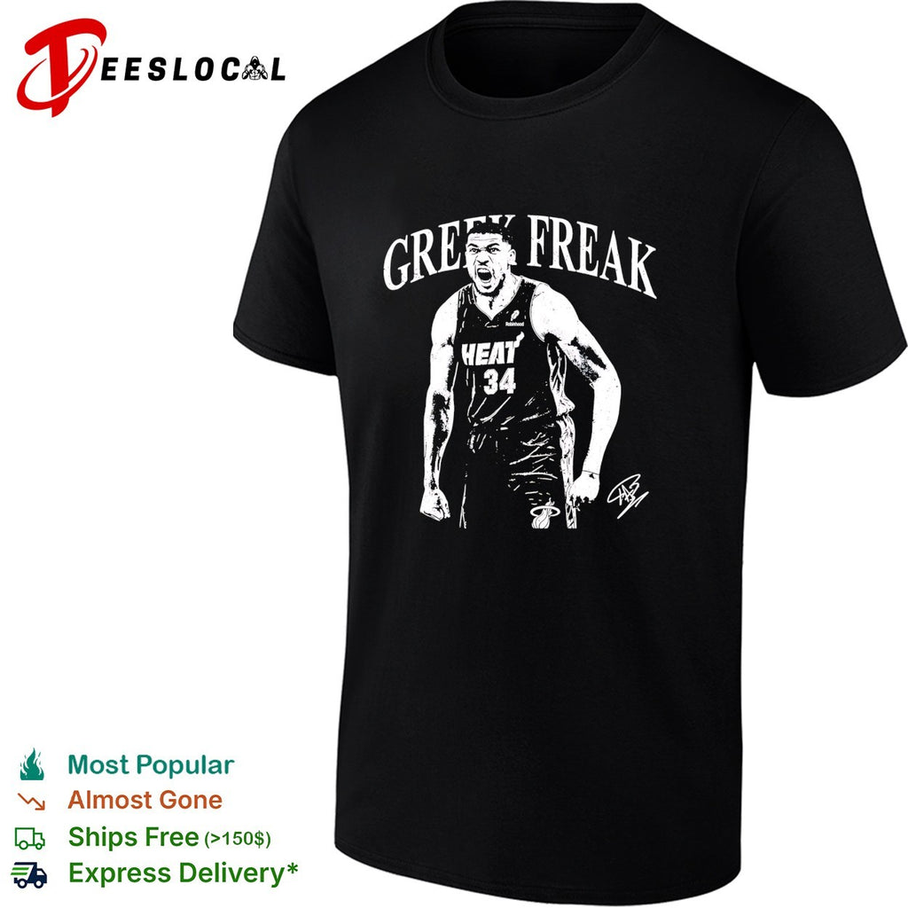 Giannis Antetokounmpo Greek Freak Miami Heat basketball signature shirt